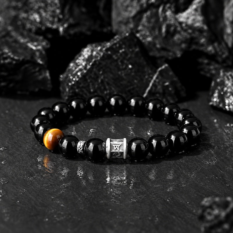 Wishes for Peace-Obsidian Six-Syllable Mantra Bracelet