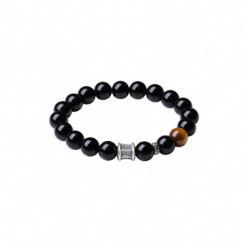 Wishes for Peace-Obsidian Six-Syllable Mantra Bracelet