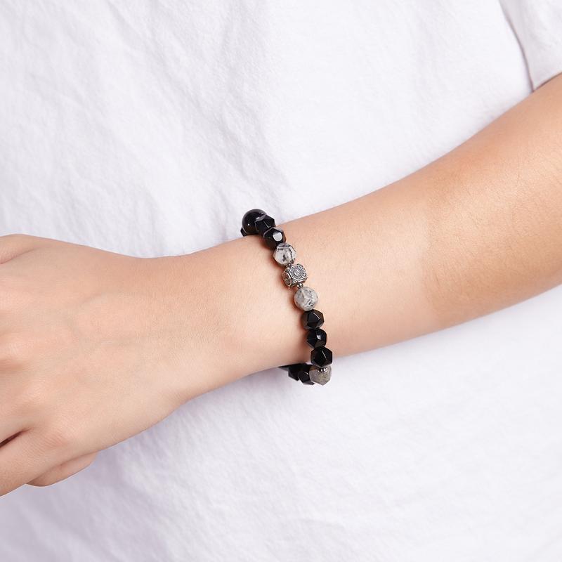 Bagua Map Stone & Obsidian Bracelet-Mystic Balance