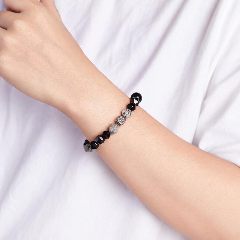 Bagua Map Stone & Obsidian Bracelet-Mystic Balance