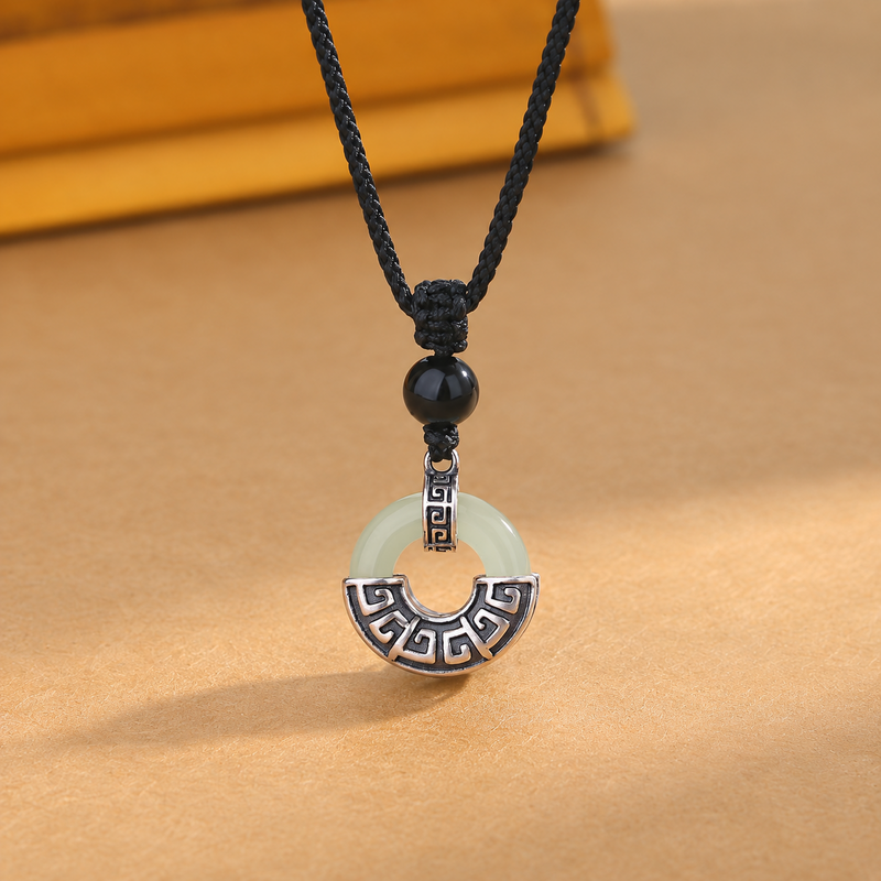 Nephrite Jade Peace Buckle Pendant-Quiet Good Wishes