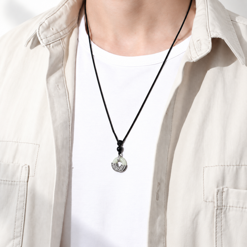 Nephrite Jade Peace Buckle Pendant-Quiet Good Wishes