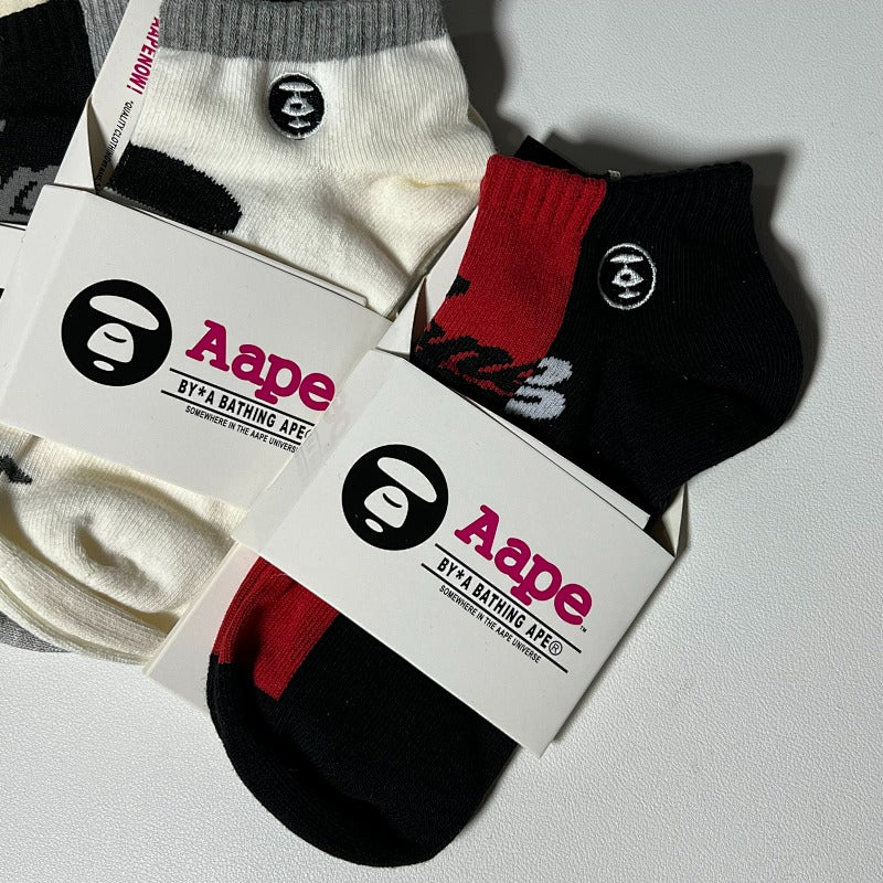 AAPE Sock Multi-Packs - Red/Cream/Black/Camo/Neon