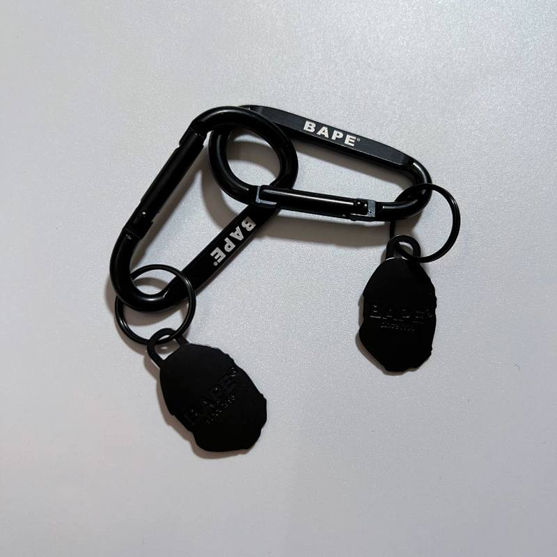 BAPE Carabiner Keychains - Black
