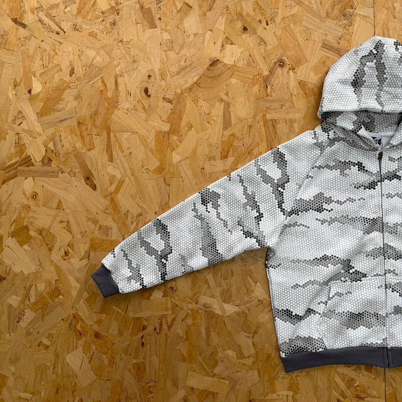 Mertra Serpentine Zip Hoodie - Light Grey