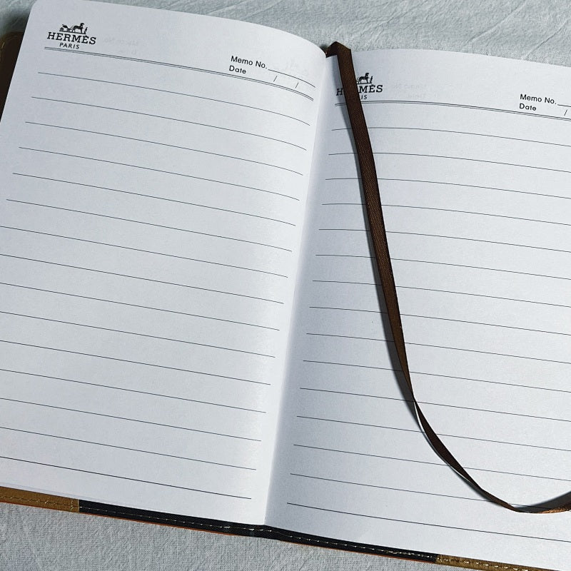 Hermès Leather Notebook - Orange/Gold