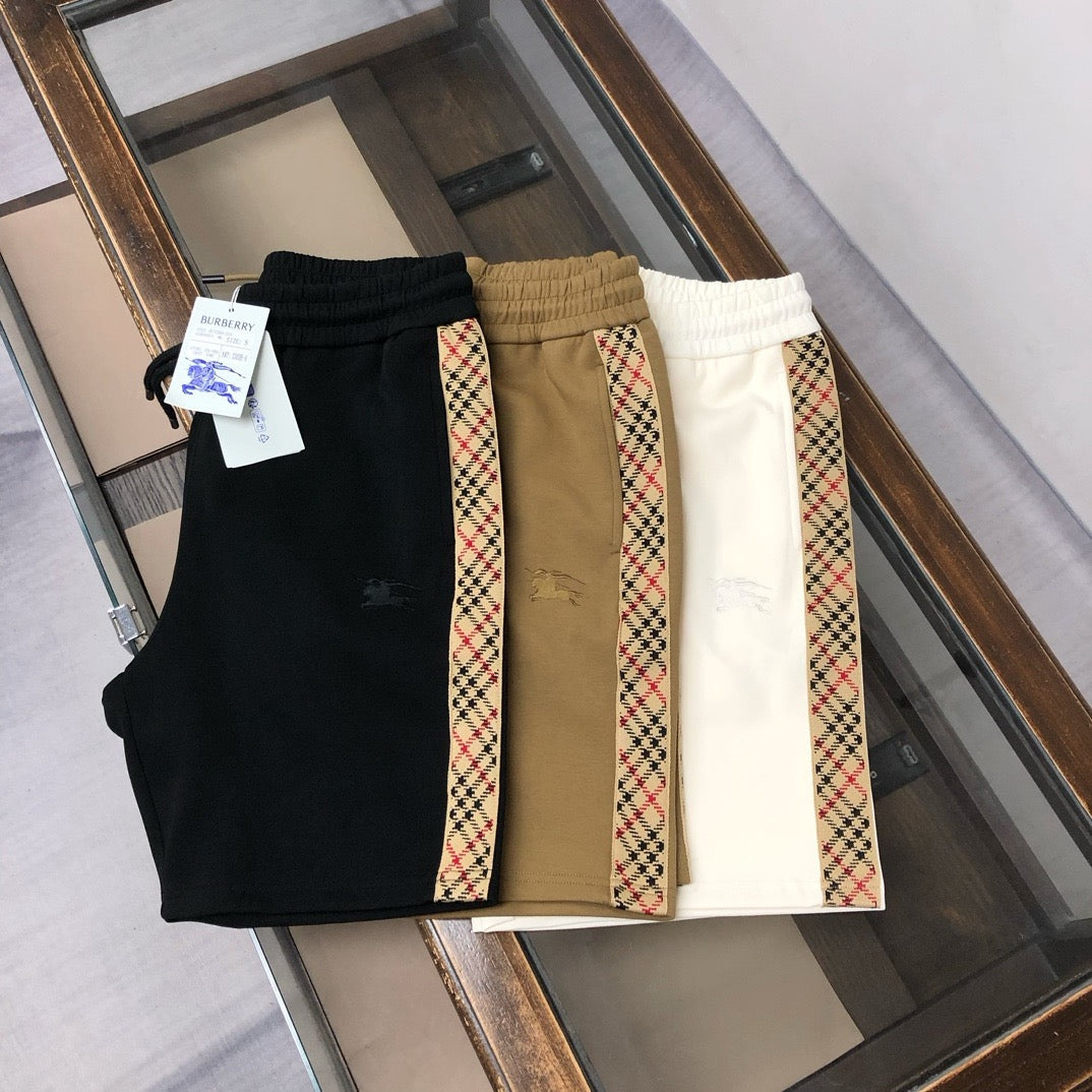 Check Side Stripe Drawstring Shorts