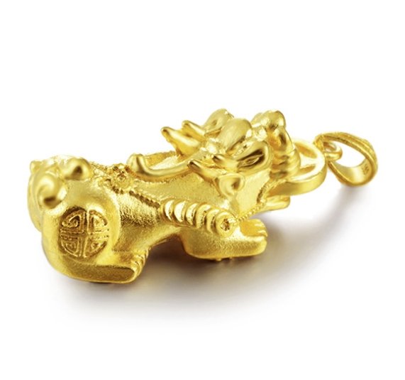 24K Gold Fengshui Pixu Wealth  Pendant Necklace