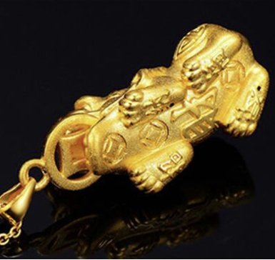 24K Gold Fengshui Pixu Wealth  Pendant Necklace