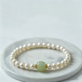 Good Luck Jade Bead Pearl Bracelet