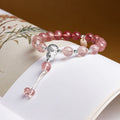 Strawberry Crystal Blessing Plaque Bracelet-Berry Blessings