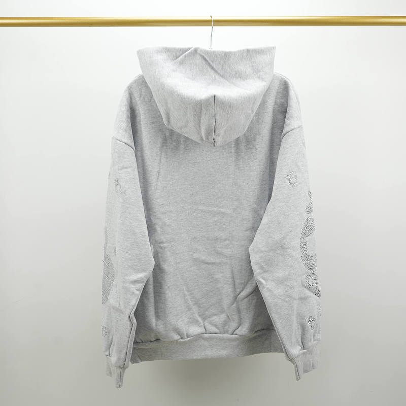 Sp5Der Rhinestone Beluga Hoodie Heather Grey
