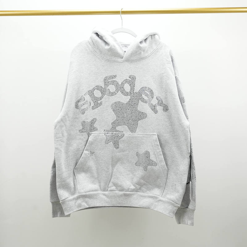 Sp5Der Rhinestone Beluga Hoodie Heather Grey