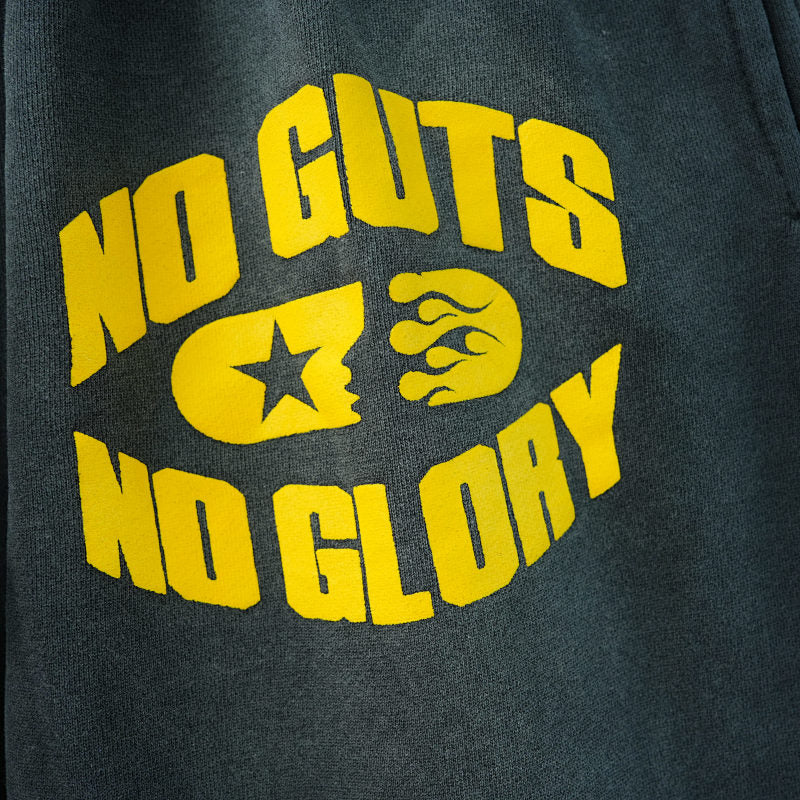 Hellstar No Guts No Glory Closed Elastic Bottom Sweatpants Midnight Dye Black