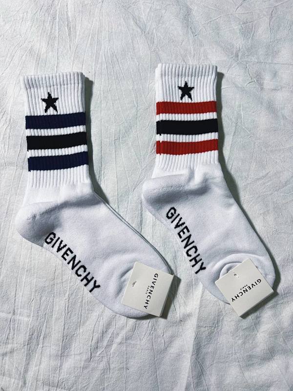 Givenchy Athletic Crew Socks - White/Navy/Black/Red