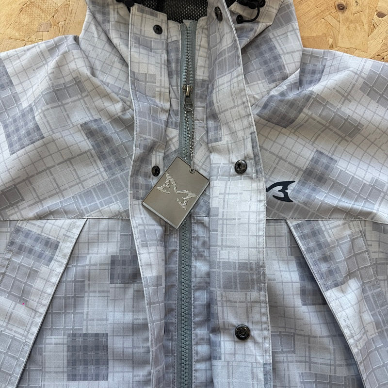 Mertra Patchwork Plaid Jacket - Grey Camo