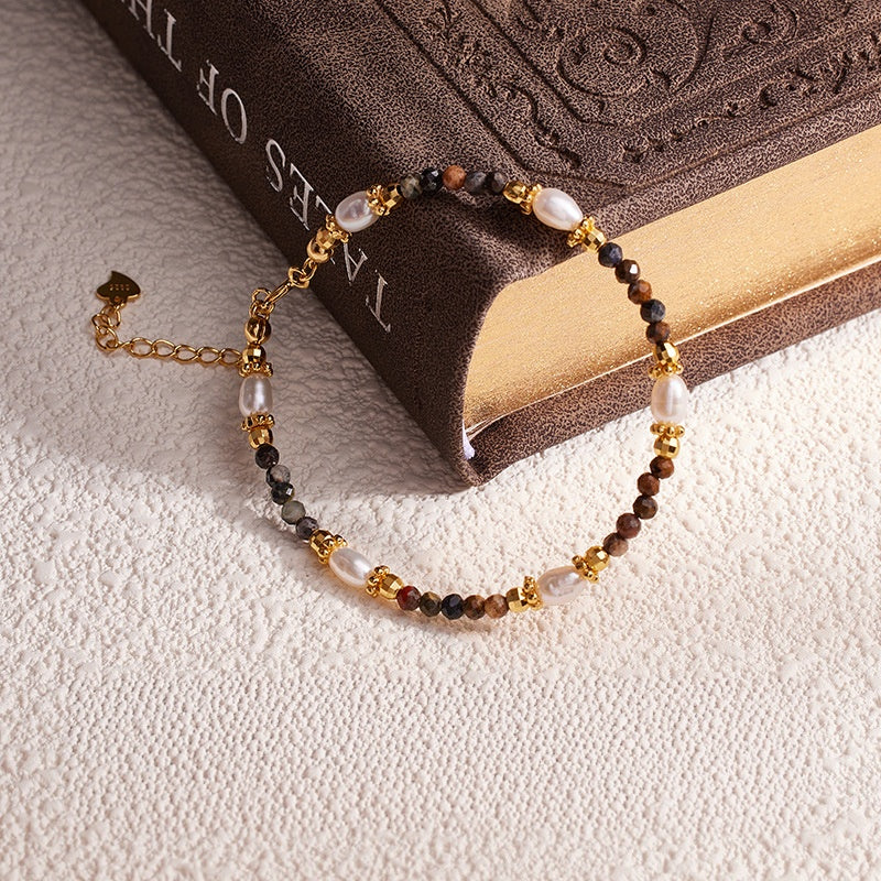Pietersite Pearl Bracelet-Quiet Starlight