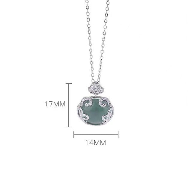 Blue Ice Jade Peace Knot Necklace-Harmony&Protection