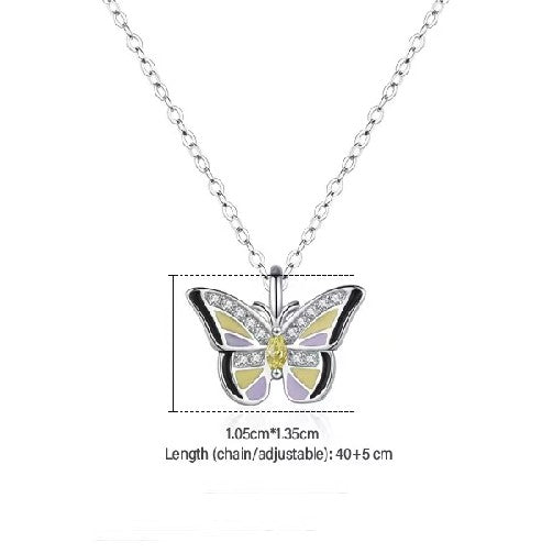 Enchanted Butterfly Silver Necklace-Transformation and Prosperity