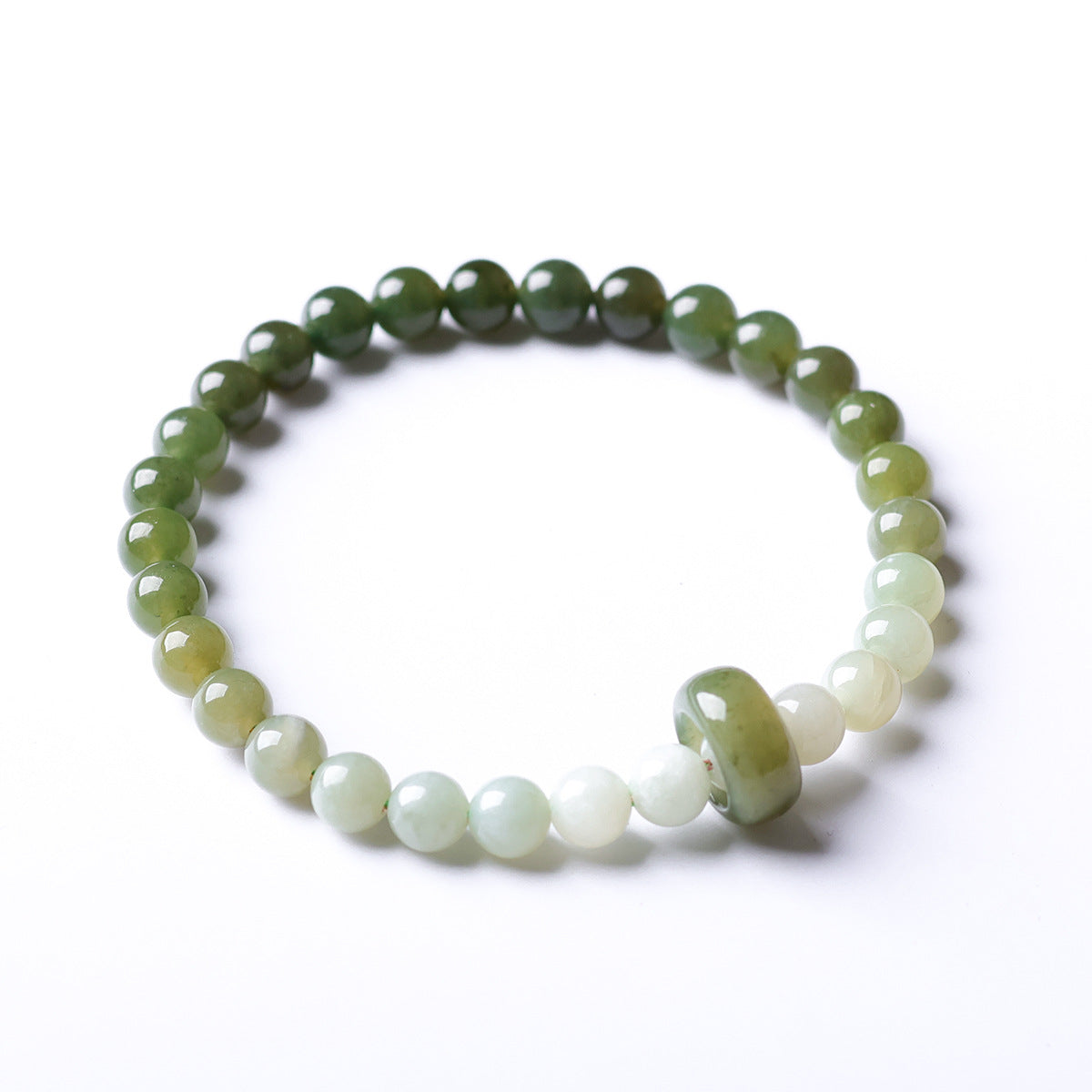 Green Jade Gradient Bead Bracelet ¨C Calm Flow & Balance Energy