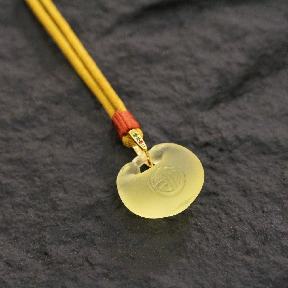 Fortune Blessing Liuli Pouch Pendant¨CSymbol of Prosperity. Good Fortune & Abundance