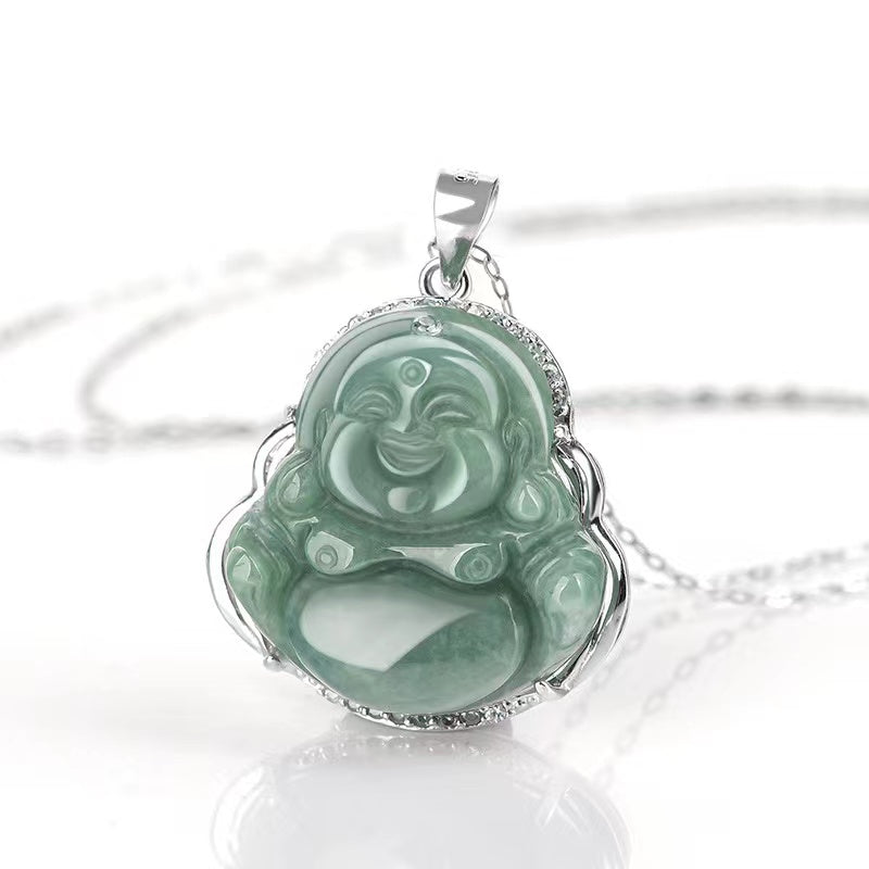 Laughing Buddha Jade Necklace-Wisdom and Enlightenment