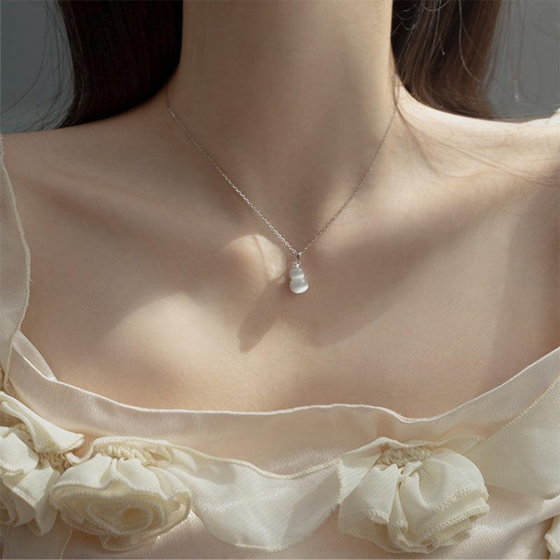 Feng Shui Calabash Moonstone Healing Pendant Necklace