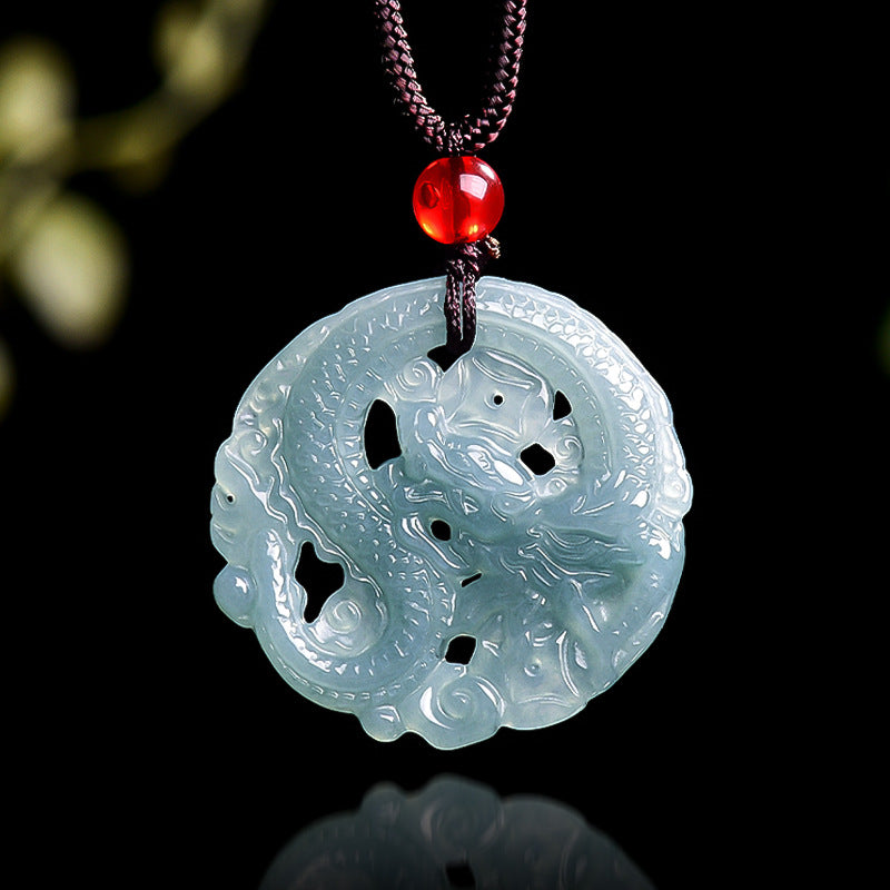 Prosperity Flow Dragon Jade Pendant-Prosperity & Success Guardian