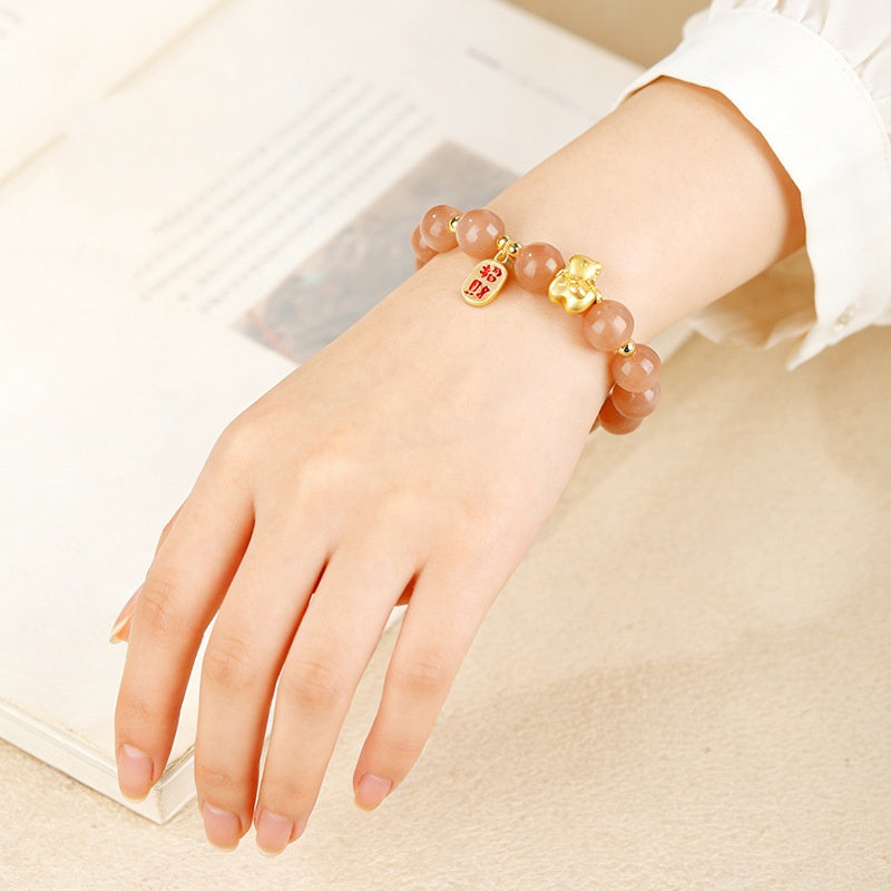 Sunstone Year of the Horse Good Fortune Bracelet ¨C 18K Gold Vermeil & Natural Vitality