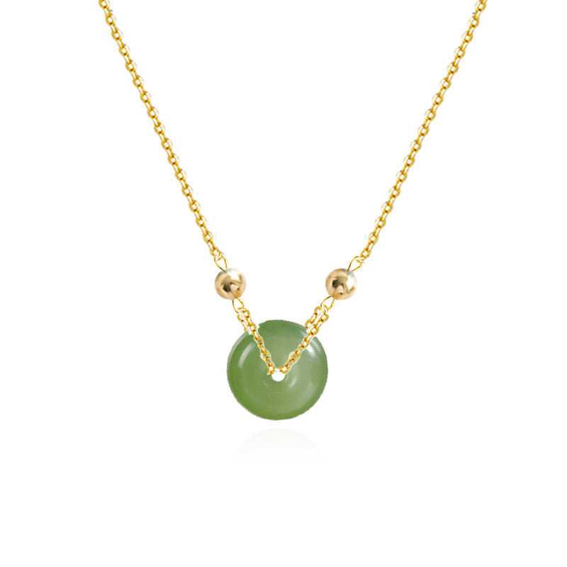Green Jade Pingan Necklace-Protection and Safety