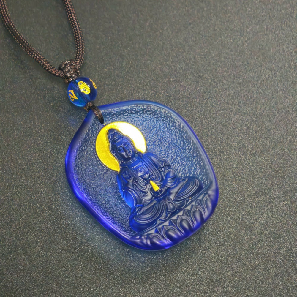 Pure Water Guanyin Bodhisattva Liuli Pendant (Aura Halo Edition)