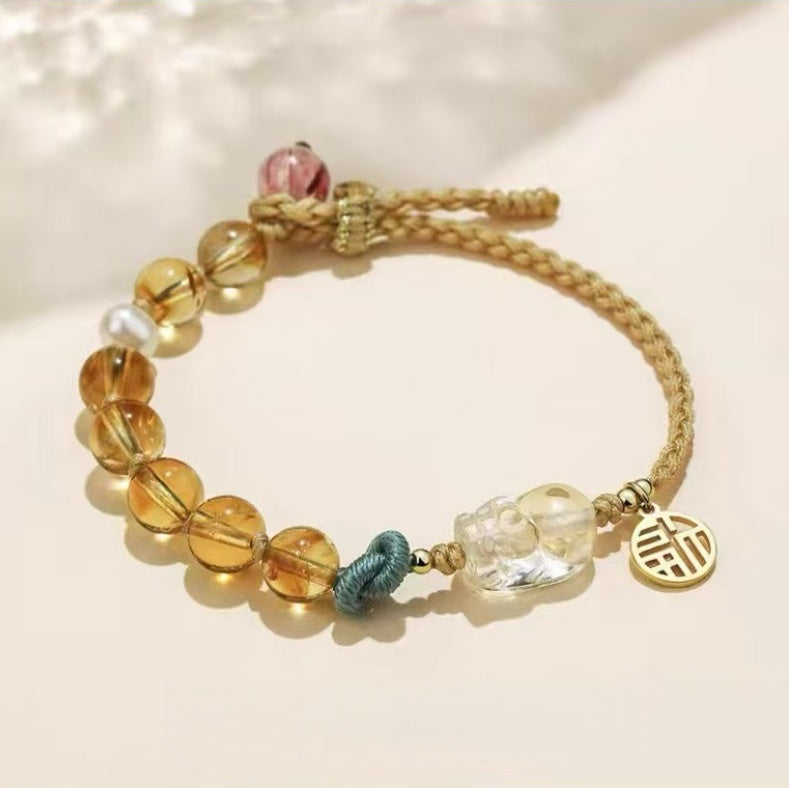 Steady Fortune Pixiu Rutilated Quartz Bracelet
