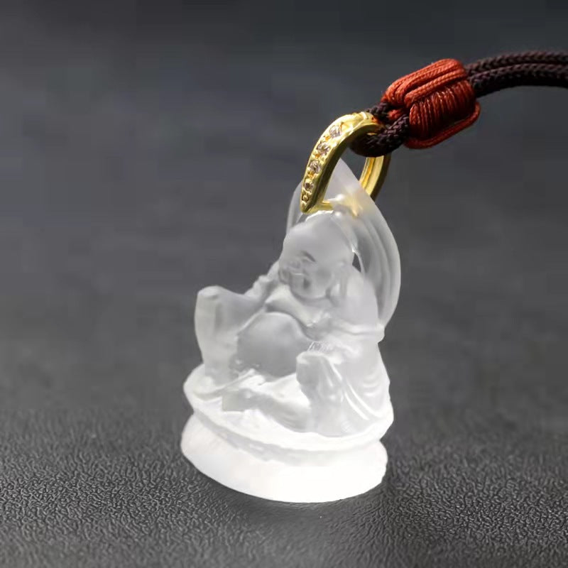 Laughing Buddha Liuli Pendant-Joy Abundance & Contentment