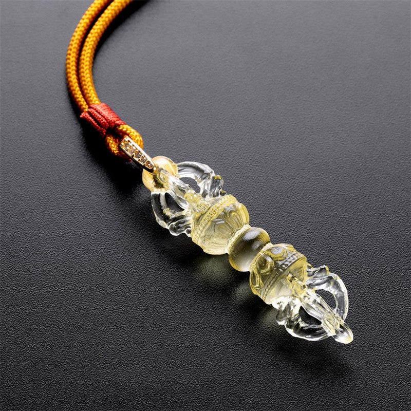 Tibetan Vajra Glaze Pendant Necklace for Mindful Strength