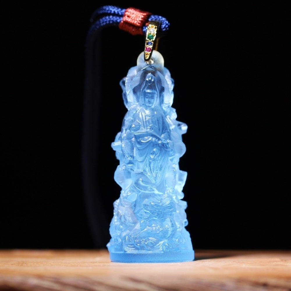 Three-Faced Guanyin Liuli Pendant-Comprehensive Protection