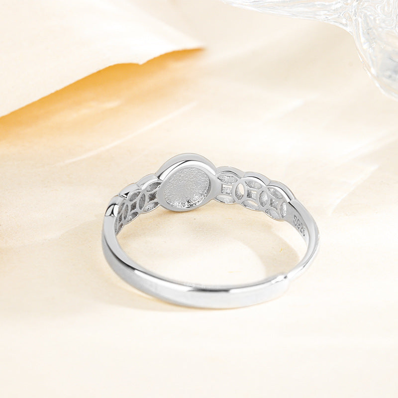 Blessings Close at Hand-S925 Silver Fu Coin Ring