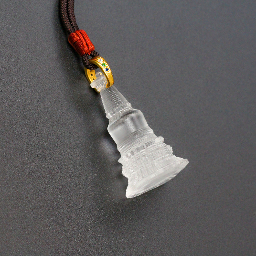 Tibetan Stupa Liuli Pendant-Wisdom Merit & Spiritual Aspiration