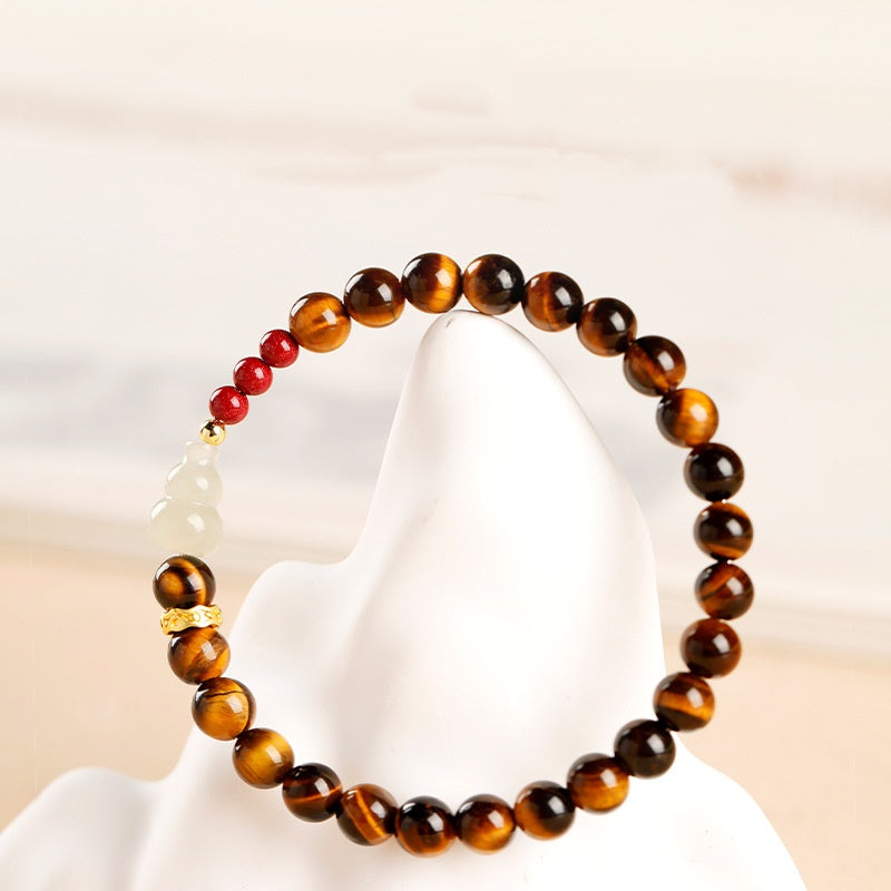 Tiger Eye & Jade Gourd Protection Bracelet ¨C Calm Energy & Good Fortune Charm