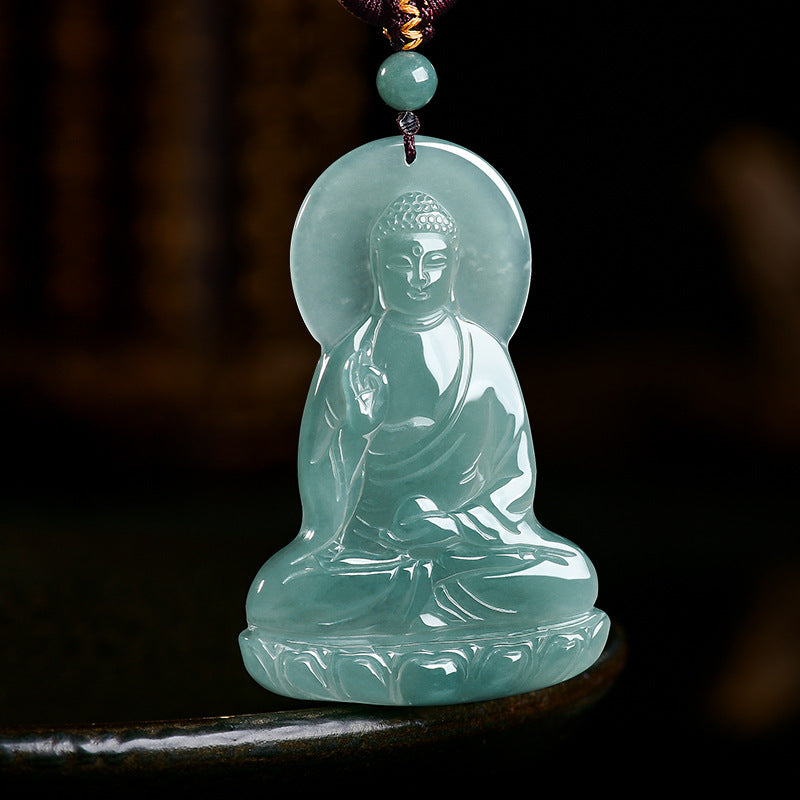 Infinite Light: Amitabha Buddha Jade Pendant-Peace. Compassion & Safe Journey
