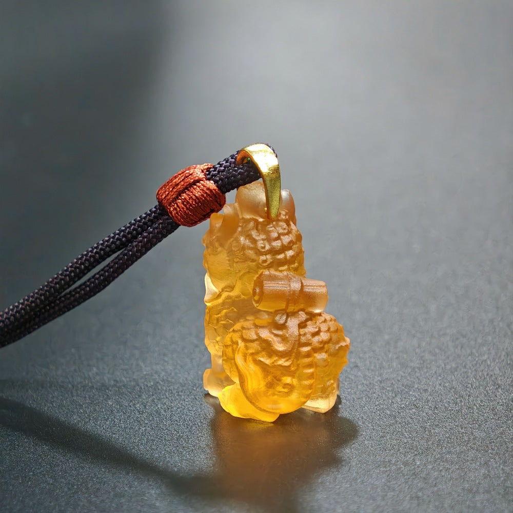 Flame Qilin Glaze Pendant¨CGuardian of Courage & Auspicious Energy