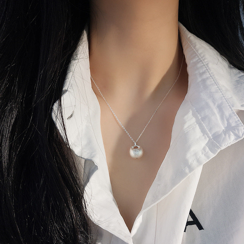 Longevity Blessing Lock Silver Necklace ¨C Peace. Love & Lasting Happiness