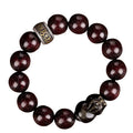 Red Sandalwood & Gold Obsidian Pixiu Bracelet-Prosperity Symbol