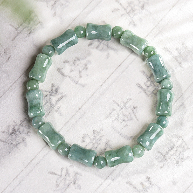 Green Jade Bamboo Bracelet-Growth. Success & Lasting Blessings