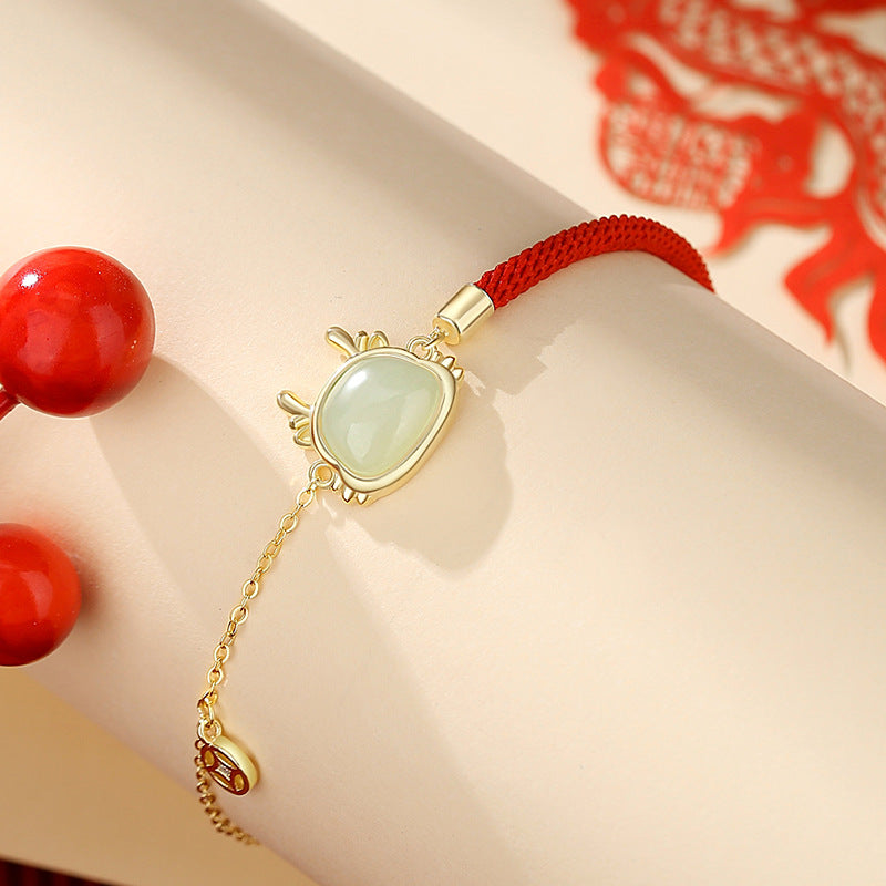 Zodiac Dragon Silver Bracelet-Luck Prosperity