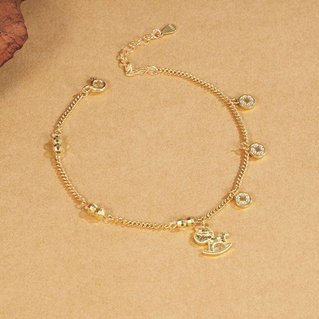 Fortune Gallop Golden Bracelet-2026 Horse Symbol of Progress & Prosperity