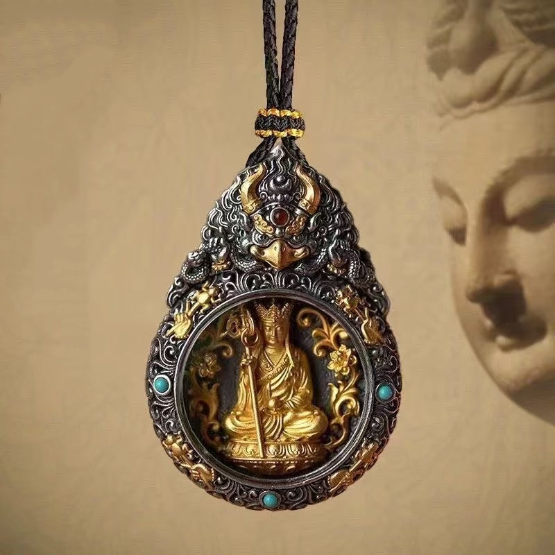 Tibetan Garuda Gau Pendant with K?itigarbha Bodhisattva