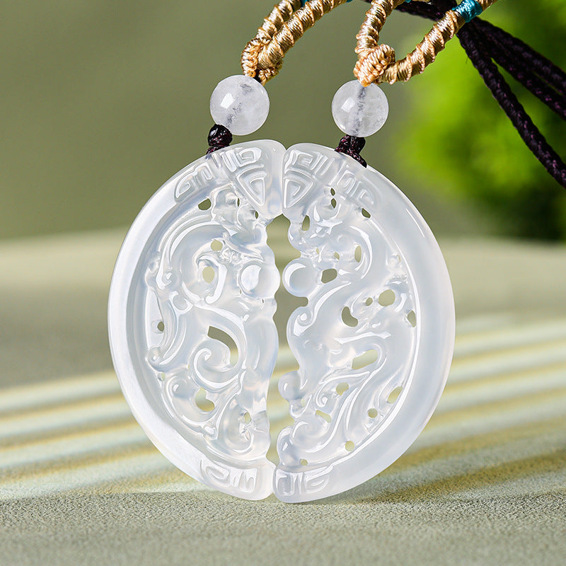 Dragon & Phoenix Hollow Design Aaget Pendant Set – Unity. Love & Lifelong Bond