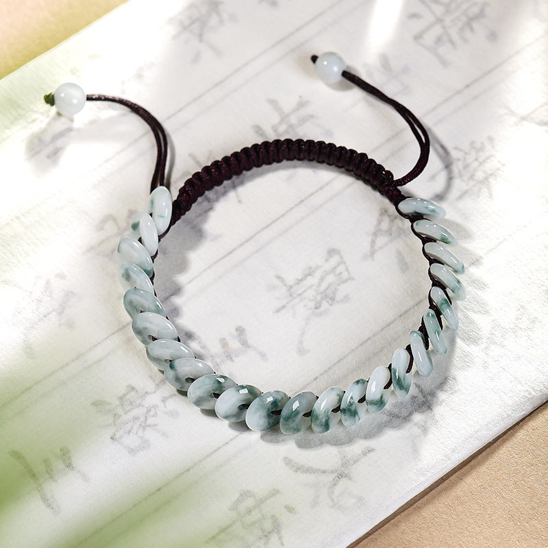 Peace in Motion-Jadeite Peace Buckle Bracelet