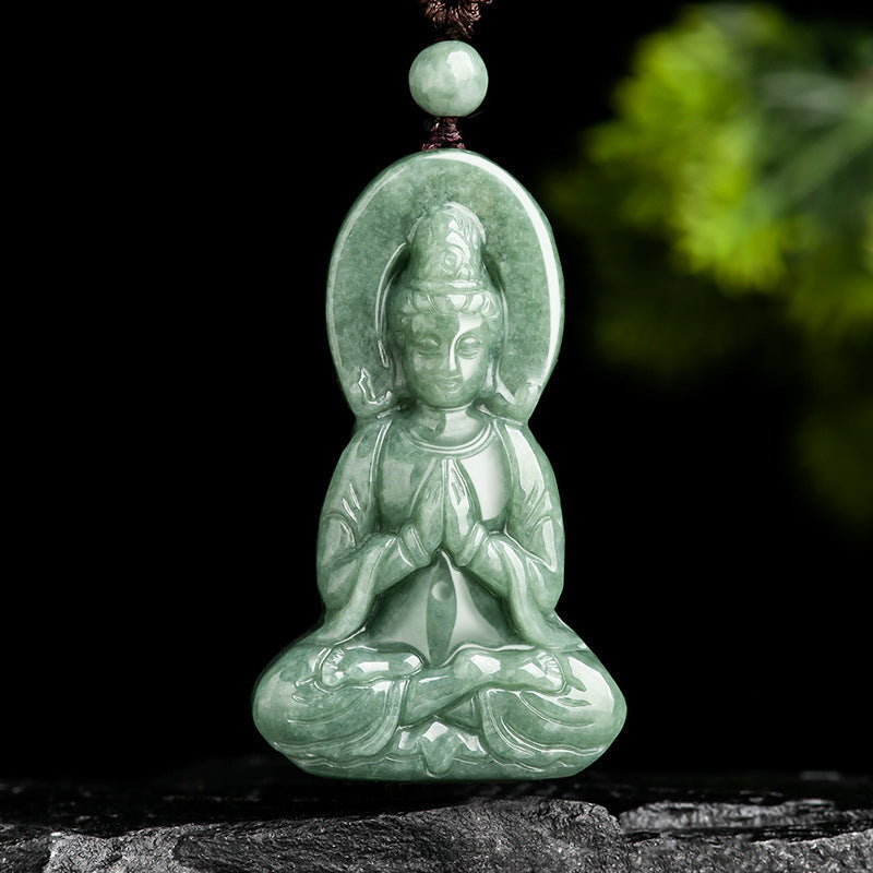 Natural Jade Serenity Guardian Guanyin Pendant ¨C Peace. Protection & Inner Balance