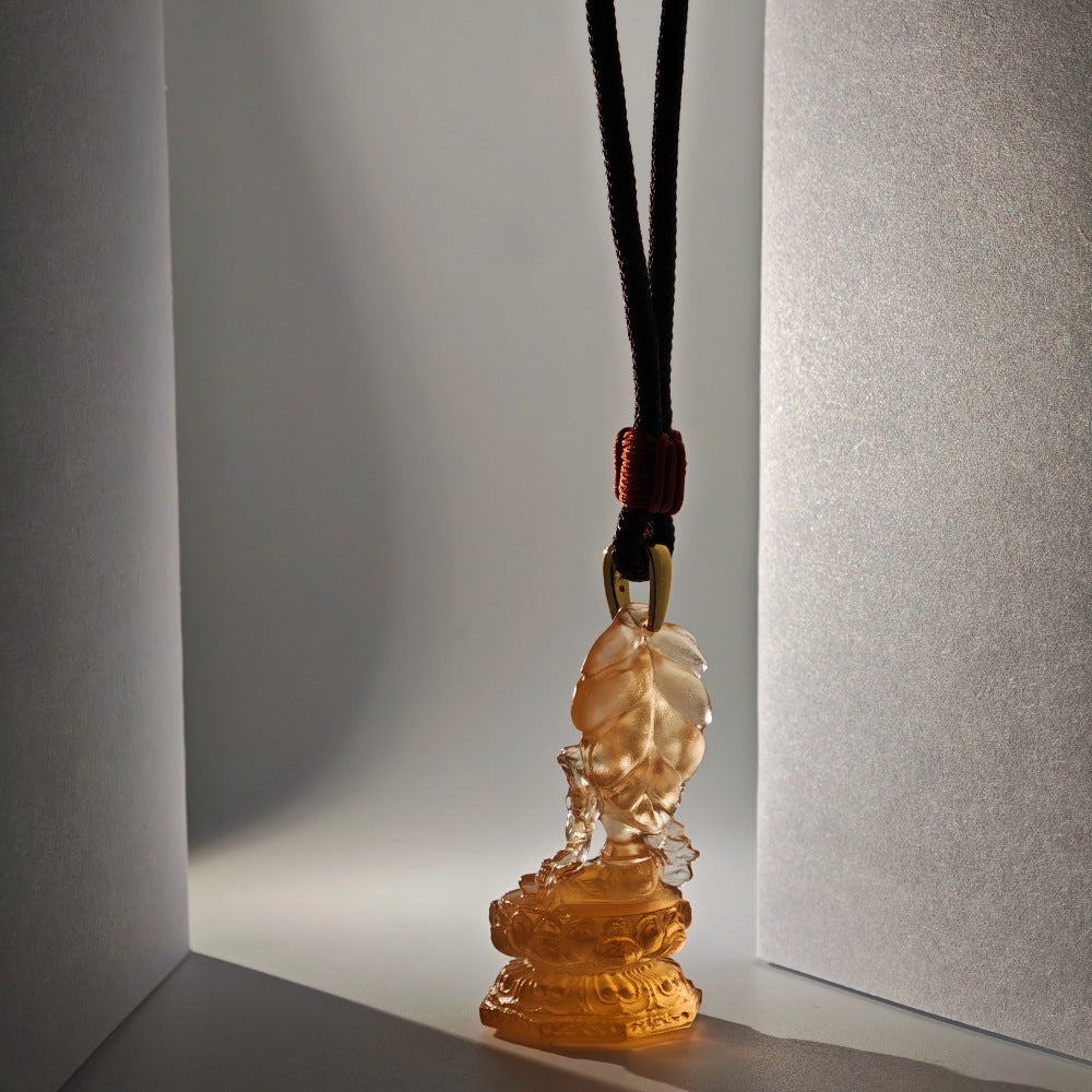 Four-Arm Guanyin Liuli Pendant¨CCompassion. Balance & Gentle Protection
